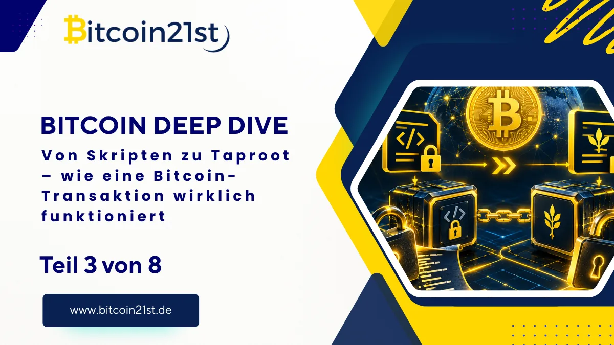 Bitcoin Deep Dive (3/8): Von Skripten zu Taproot: Wie eine Bitcoin-Transaktion wirklich funktioniert